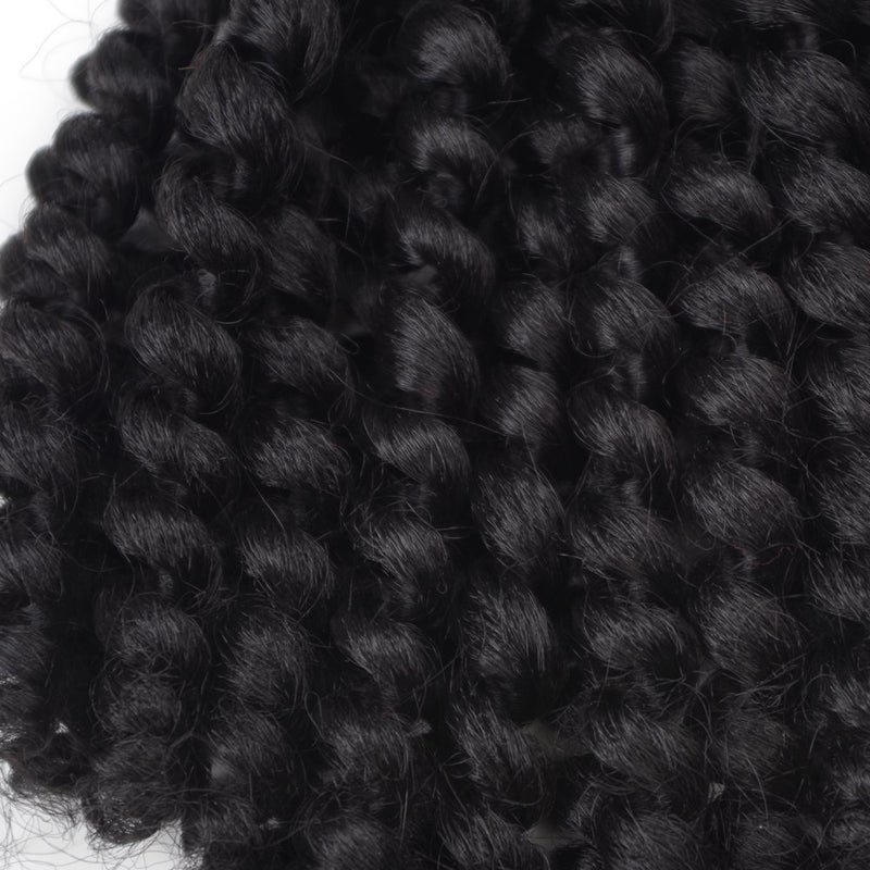Sharopul Crochet Braids Hair 2X Ringlet Jumbo Wand Curl 3pcs/lot 8 inch 20roots Jamaican Coily Curl Twist Senegalese Synthetic Braiding Hair Crochet Extension (1B) - Image 5